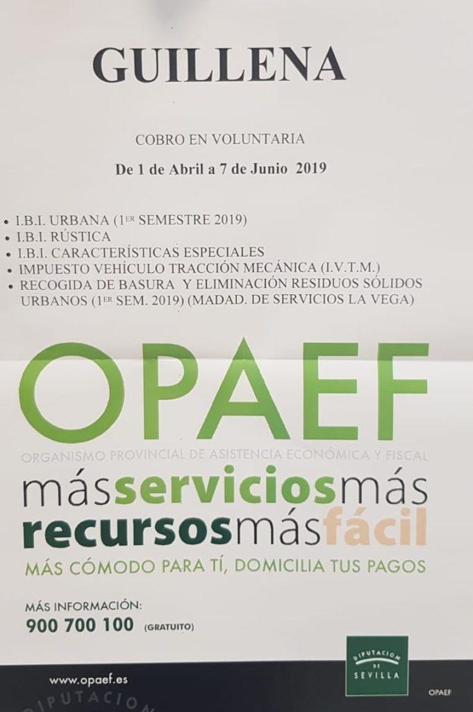 HASTA EL 7 DE JUNIO, PERIODO DE COBRO DEL PRIMER RECIBO DEL IBI URBANA ...